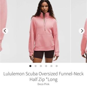 NEW with tags! Lululemon Scuba Oversized Funnel-Neck Half Zip *Long Deco Pink